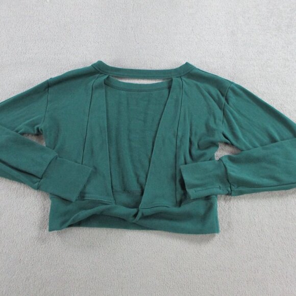 Bombshell Sportswear Open Back Pullover Top Womens Small Green Cropped EUC - Picture 3 of 9